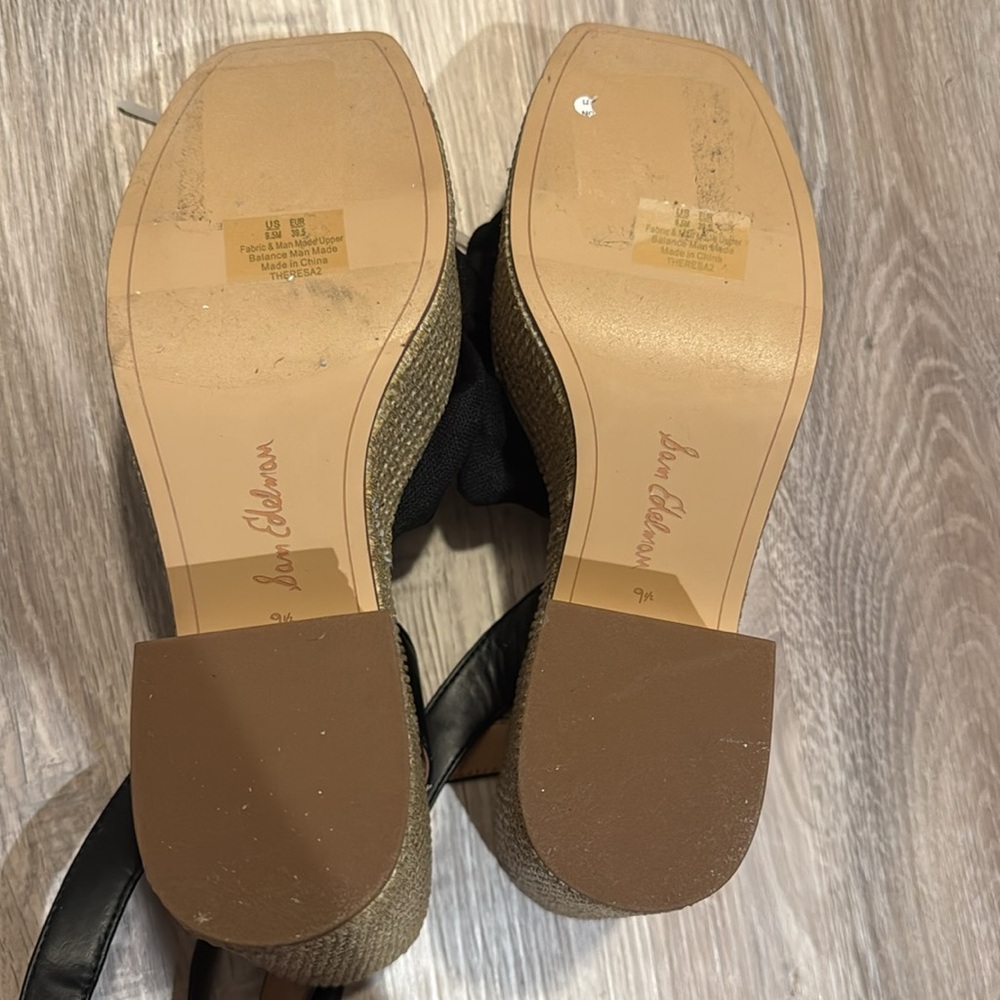 Sam Edelman Black Knotted Espadrille Platform Heels NWOT - Picture 14 of 15